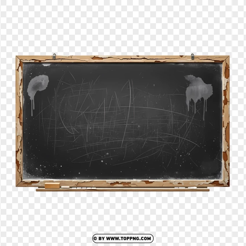 Antique School Blackboard PNG Transparent Background