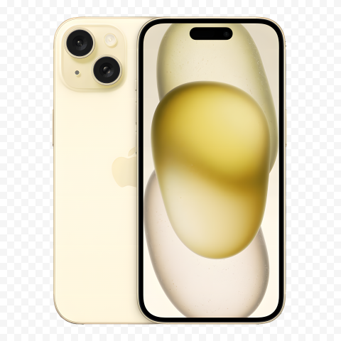 Apple IPhone 15 Plus Yellow Front And Back View TOPpng