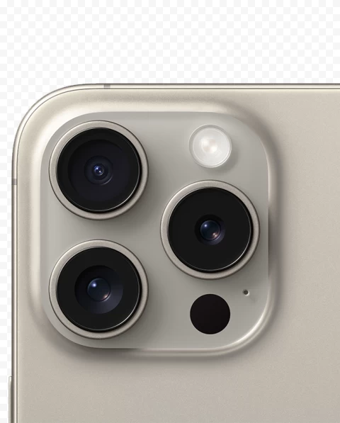 Apple iphone15 Pro Natural Titanium Back Camera PNG