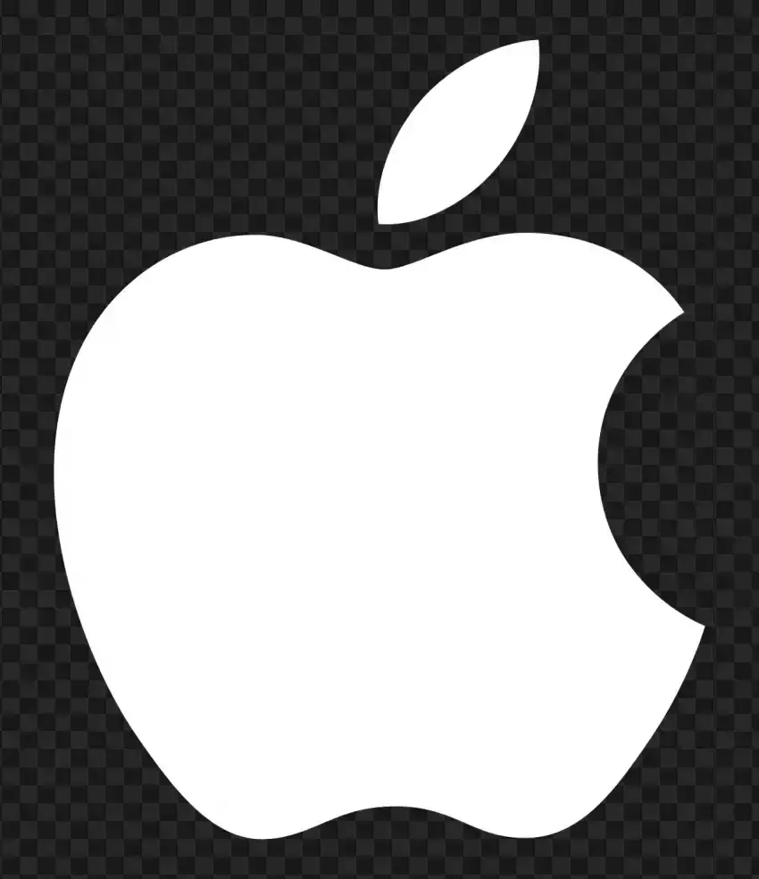 Apple Branding White Logo PNG Transparent Background