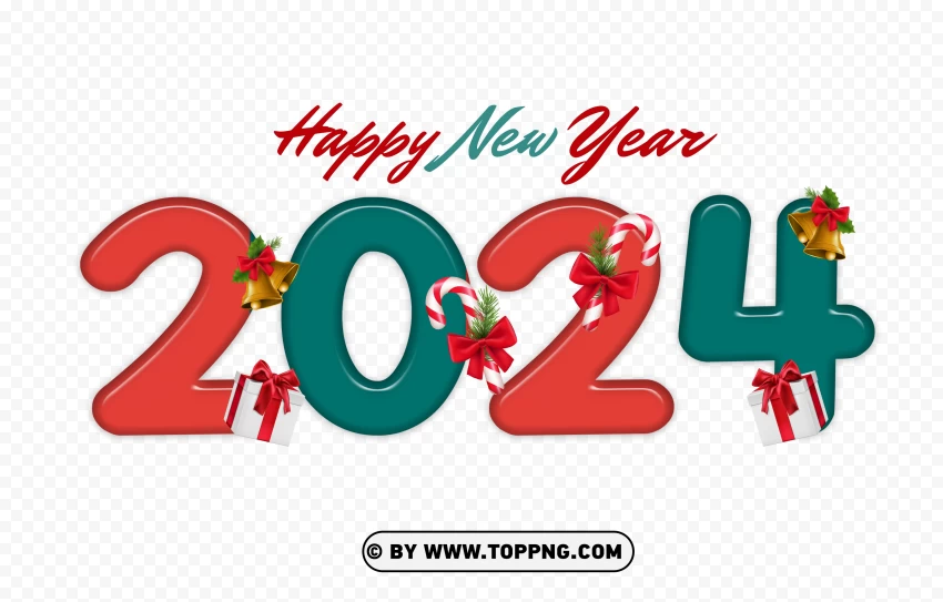 Happy New Year 2024 Vector With Candy Cane Icons Image ID 490728 TOPpng