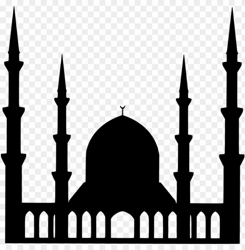 arabic black silhouette masjid mosque vector PNG image with transparent background@toppng.com