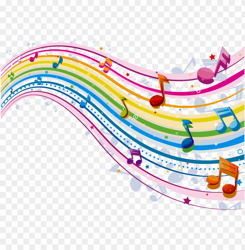 arco-íris musical em png vetorizado - color music notes PNG image with  transparent background | TOPpng