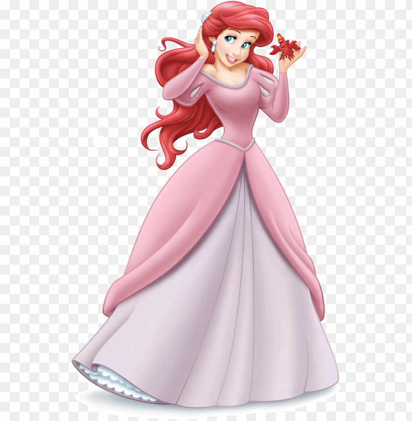 Ariel Disney Princess - Little Mermaid With Dress PNG Transparent Background