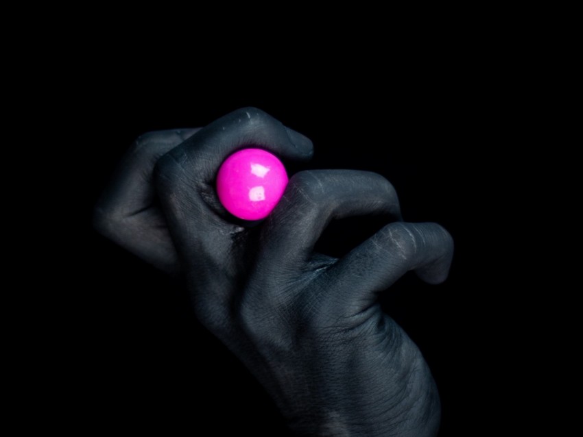 arm, ball, pink, black, contrast