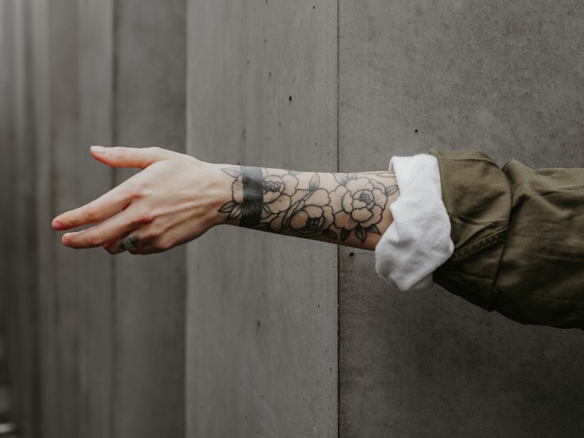 arm, tattoo, wall, minimalism