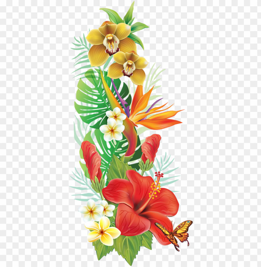 free PNG artificial flowers - flores tropicales dibujos PNG image with transparent background PNG images transparent