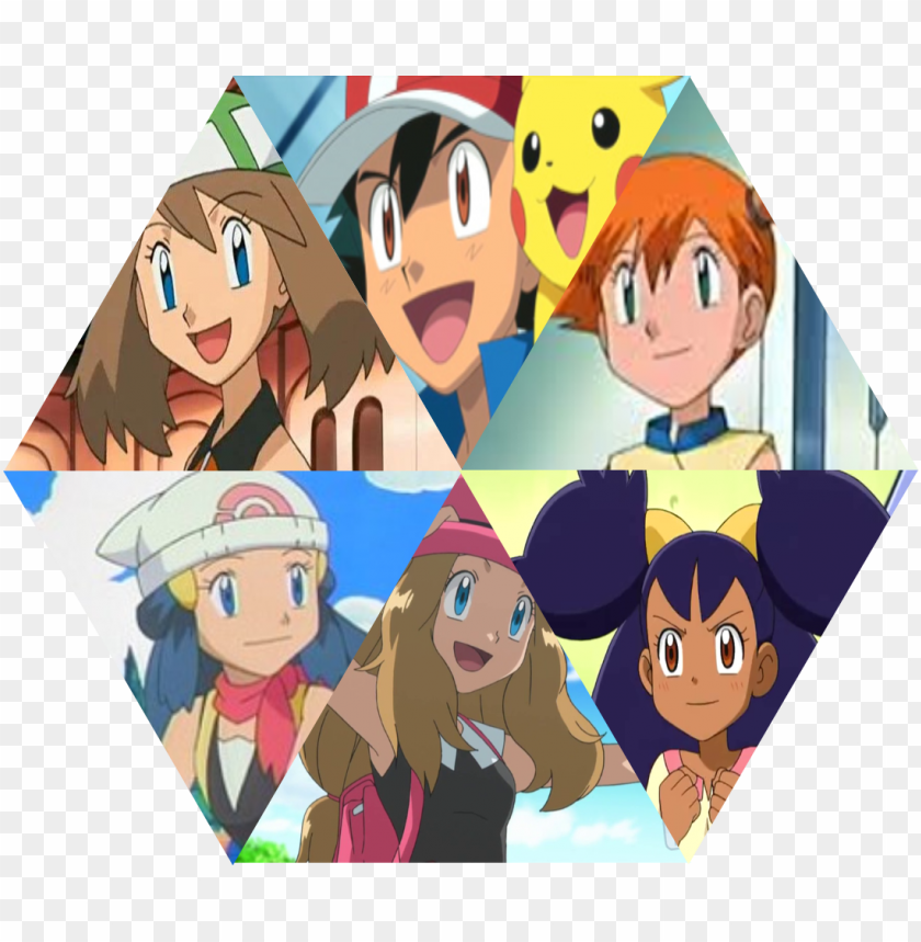 Ash Ketchum Misty Serena Pokémon X And Y Dawn Pikachu - Pokemon Ash Misty May Dawn Iris Serena PNG Transparent With Clear Background ID 243465