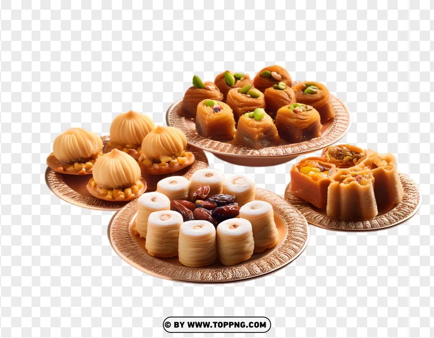 Assorted Baklava Maamoul Arabic Sweets No PNG Transparent Background