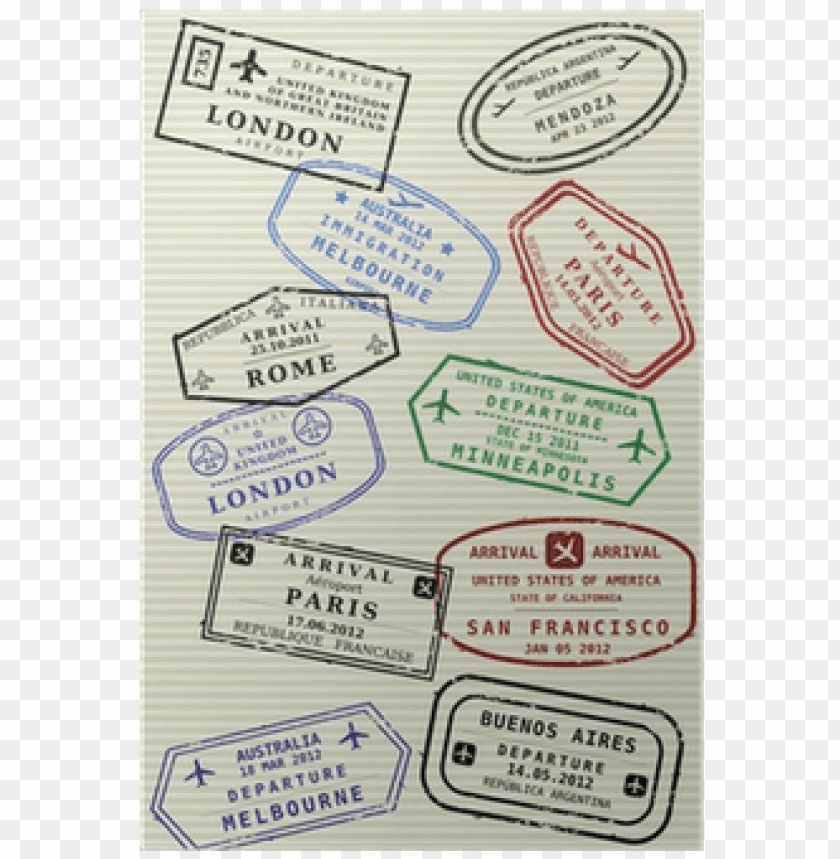 free PNG assport page with travel stamps - travel visa PNG image with transparent background PNG images transparent