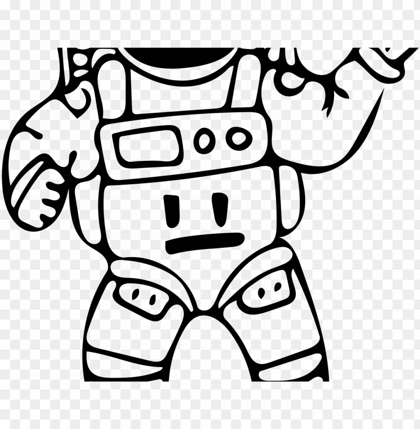 Astronaut Clipart Free Black And White Png Image With Transparent Background Toppng