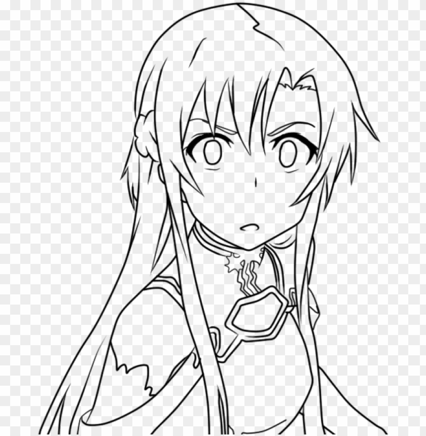Asuna Yuuki Lineart By Nightraytsukishiro On Deviantart Kirito And Asuna Coloring Pages Png Image With Transparent Background Toppng