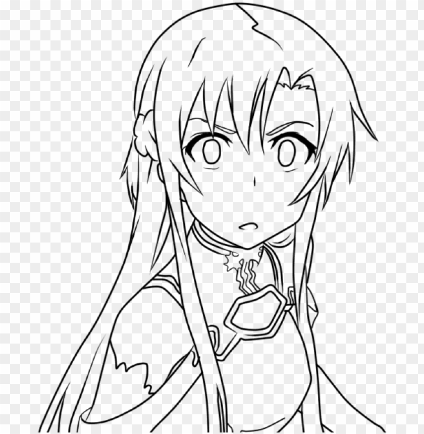 asuna black and white