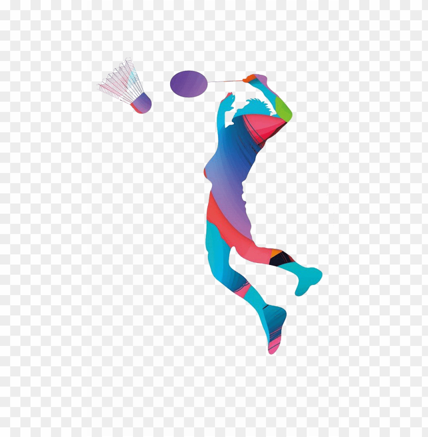 badminton, sports, player silhouette, colorful design, physical activity, fitness, team sports