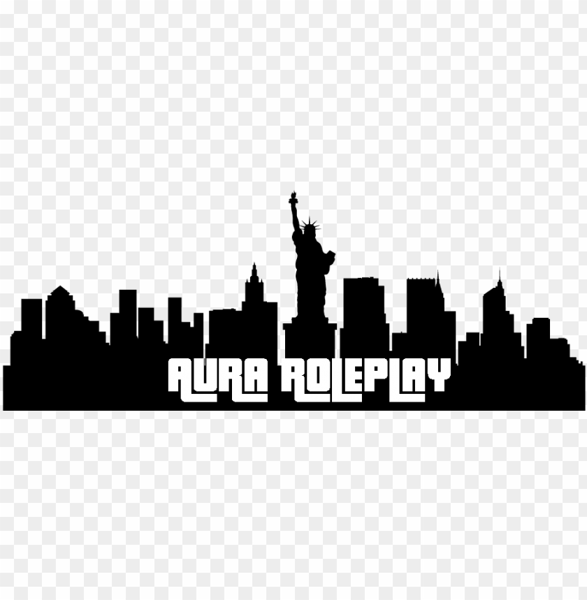 Auralogoforfivem 1000 560 Silhouette New York Skyline Png Image With Transparent Background Toppng