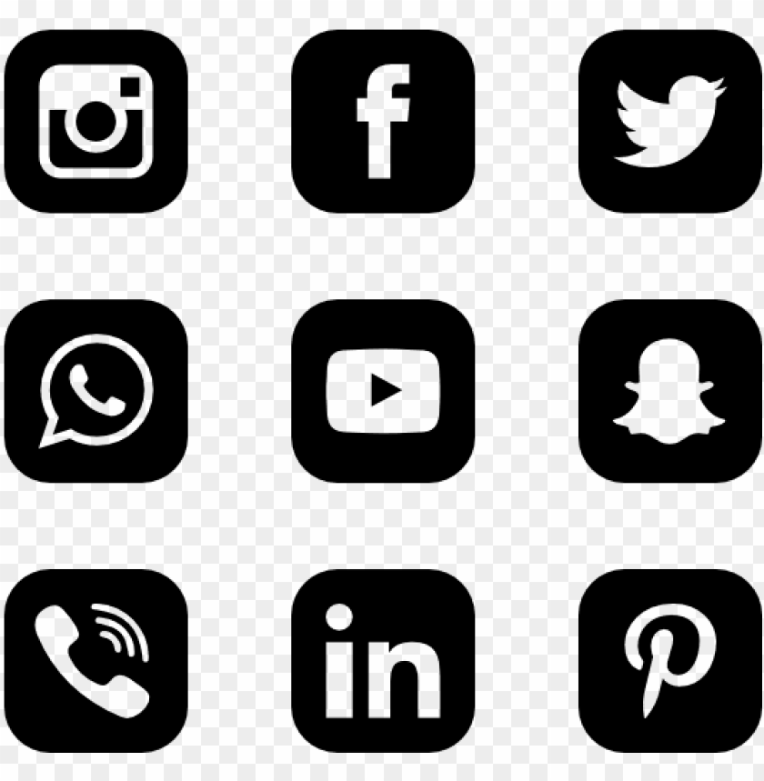 social media logo black and white png