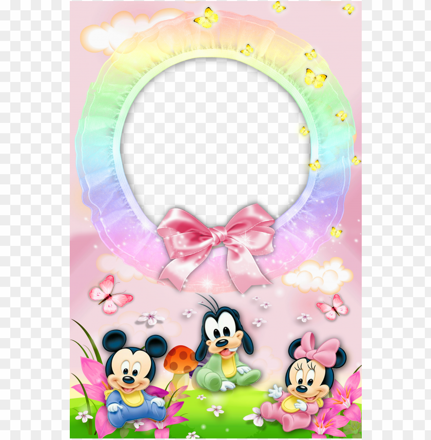 Baby Frame With Mickey Mouse PNG Transparent Background