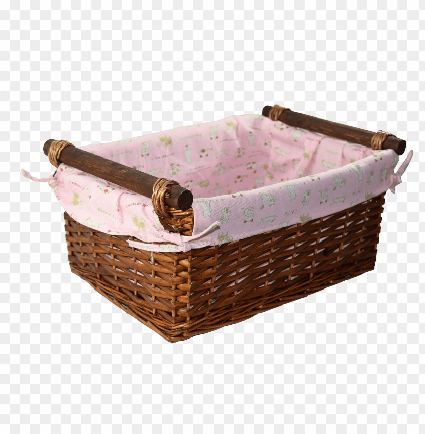 Baby Girl Wicker Basket - Basket PNG Image With Transparent Background