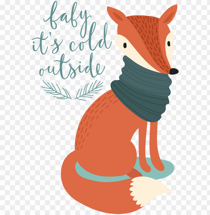 Baby Its Cold Outside Fox Transfer - Fox Christmas Cards Red Cartoo PNG Transparent With Clear Background ID 341261