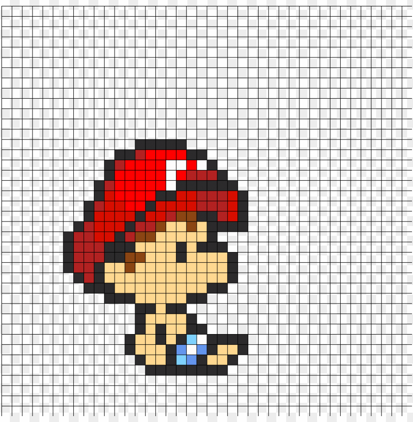 Baby Mario Perler Bead Pattern Pixel Art Mario Png Image