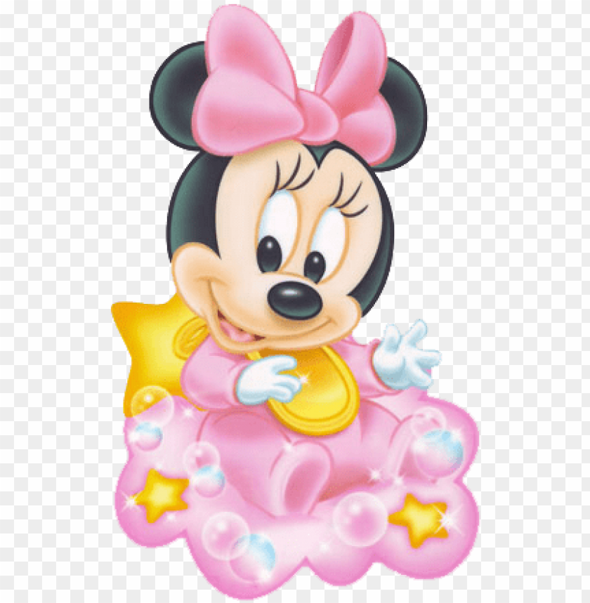 Baby Minnie Sit On Cloud Invitaciones De Minnie Bebe Png Image With Transparent Background Toppng