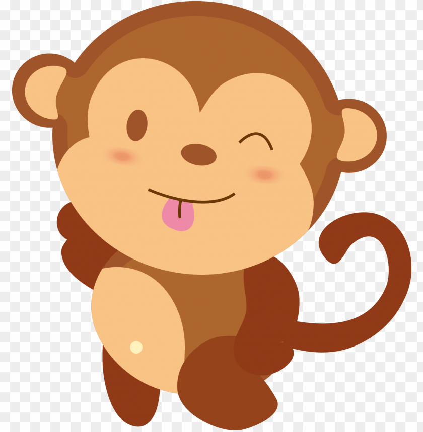 baby monkey cute cartoon PNG image with transparent background | TOPpng