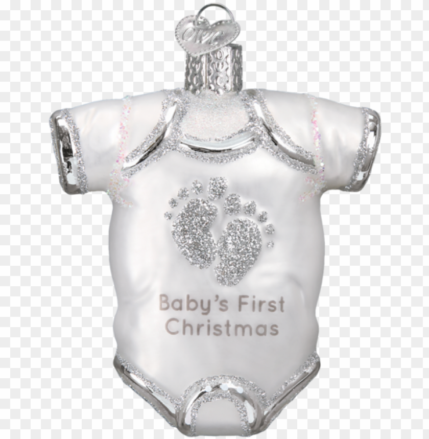 free PNG baby onesie ornament-white - old world classic car '57 chevy blown glass ornament PNG image with transparent background PNG images transparent
