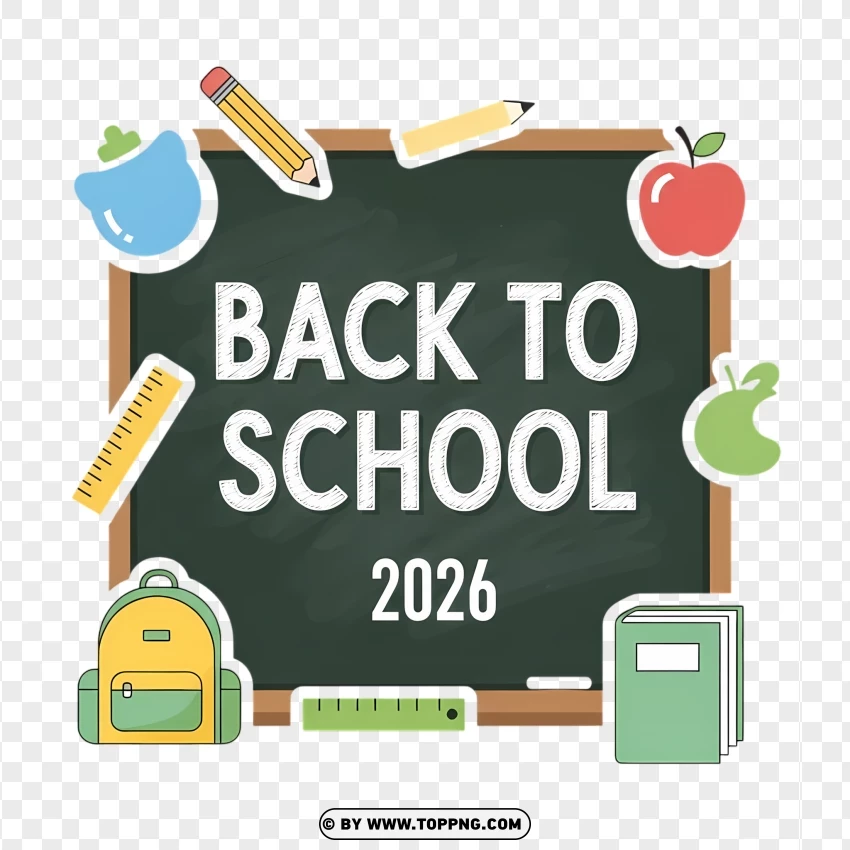 Back To School 2026 PNG Transparent Background