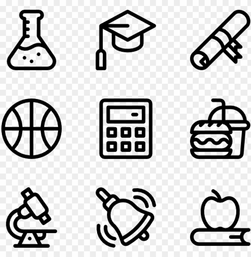 Back To School 40 Icons Facebook Line Icon Vector Png Free Png