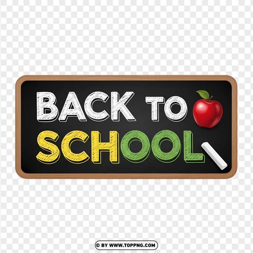 Back To School Chalkboard Badge PNG Transparent Background