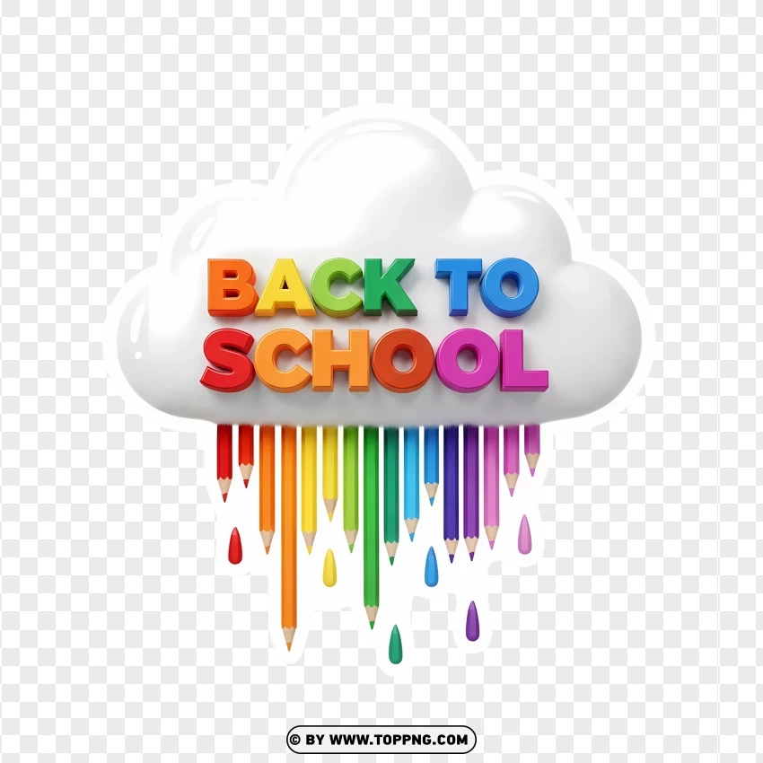 Back To School Cloud Sticker PNG Transparent Background