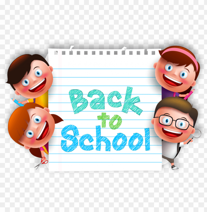 Back To School Kids Image - Kids Vector Funny PNG Transparent Background