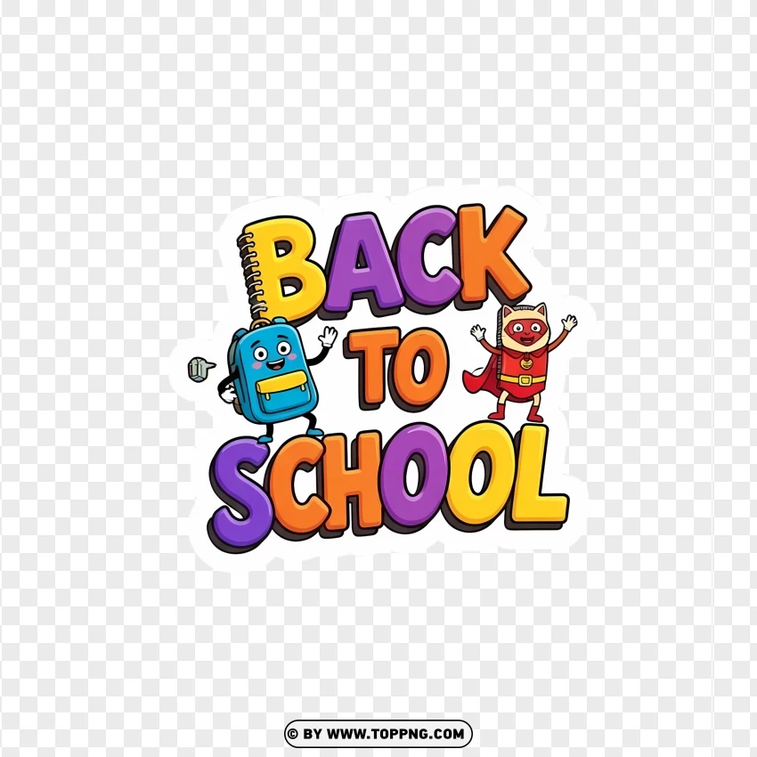 Back To School Kids Sticker PNG Transparent Background