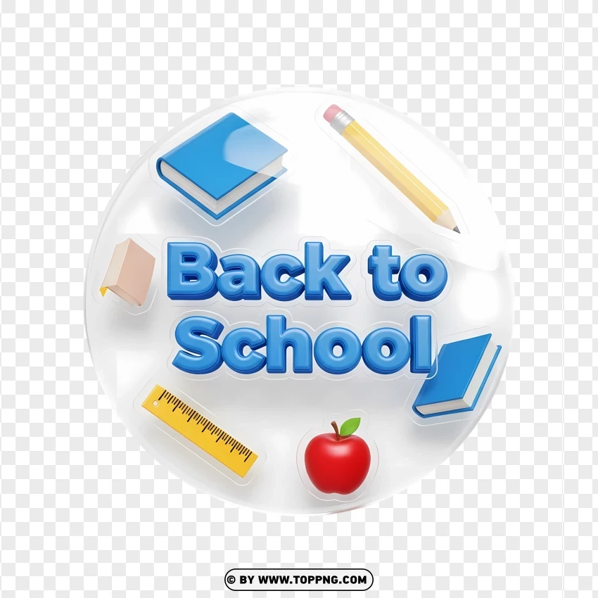 Back To School Sticker PNG Transparent Background
