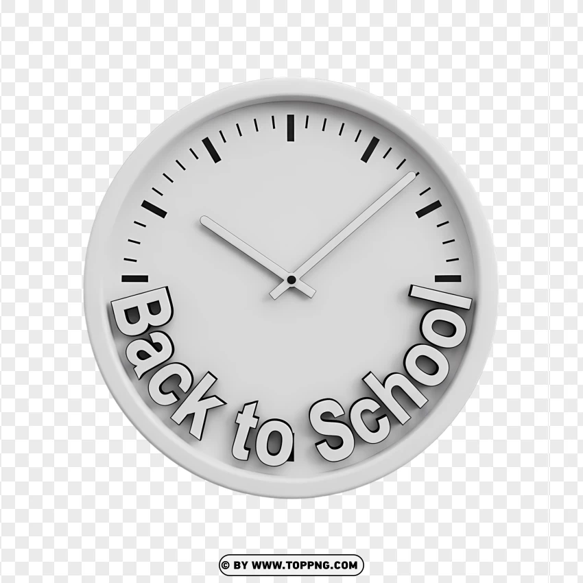 Back To School Wall Clock Illustration PNG Transparent Background