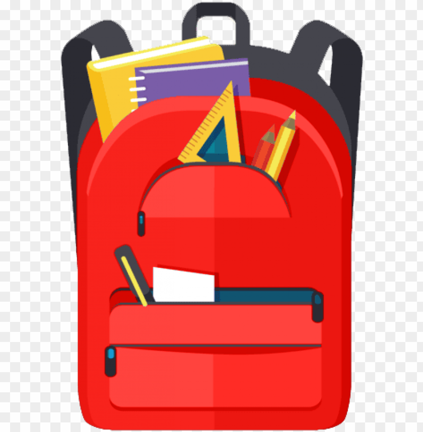 Backpack Filled With School Supplies - Notebook In The School Ba PNG ...