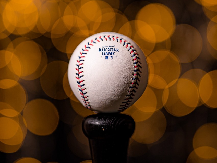 ball, baseball, close-up, blur, bokeh