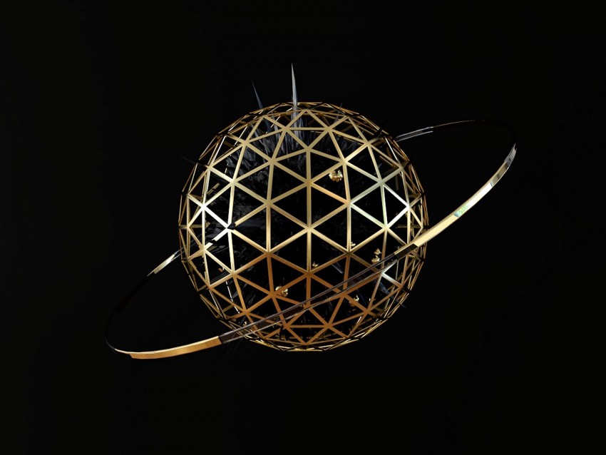 ball, sphere, ring, metallic, 3d