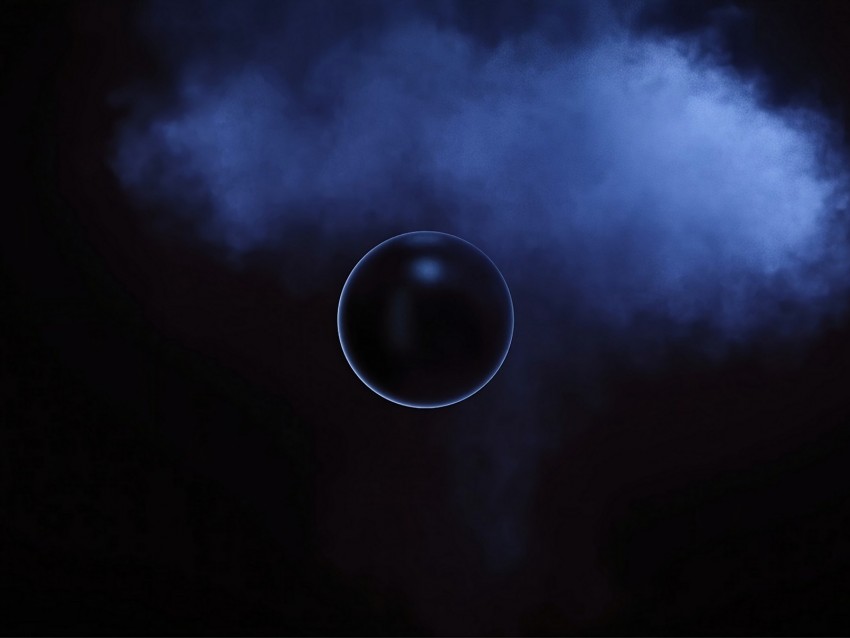 ball, sphere, smoke, cloud, dark