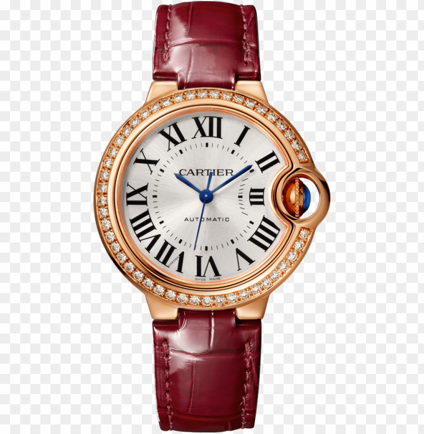 Ballon Bleu De Cartier Watch33 Mm Pink Gold Diamonds All Cartier Watch Models PNG Image With Transparent Background