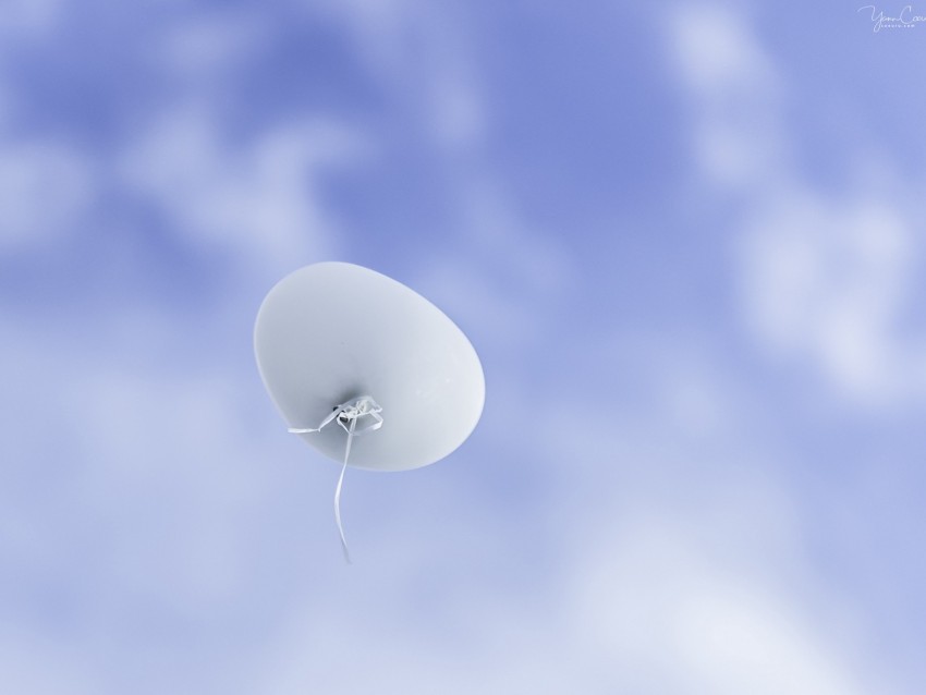 balloon, white, sky, clouds, flight