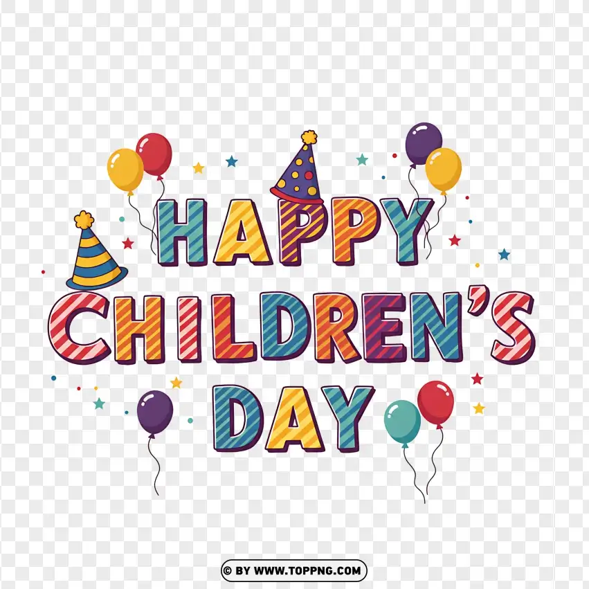 Happy Childrens Day With Colorful Pencil Illustration PNG Transparent Background