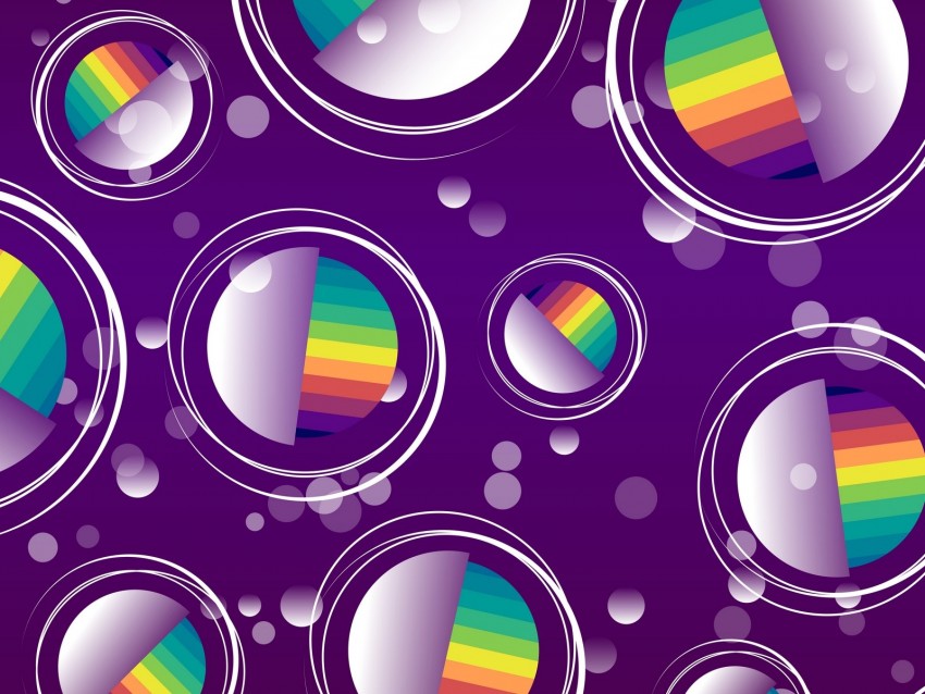 balls, circles, rainbow, colorful, pattern