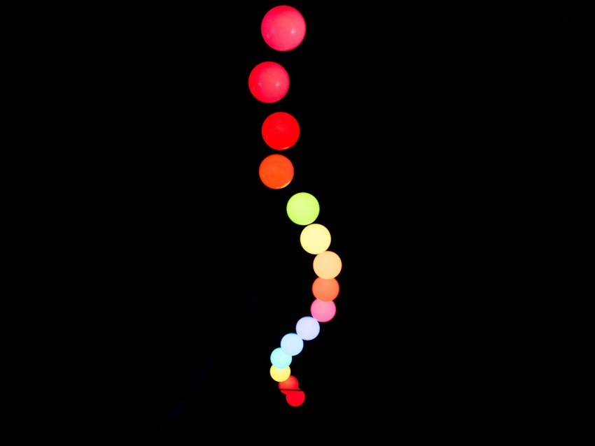 balls, colorful, neon, light