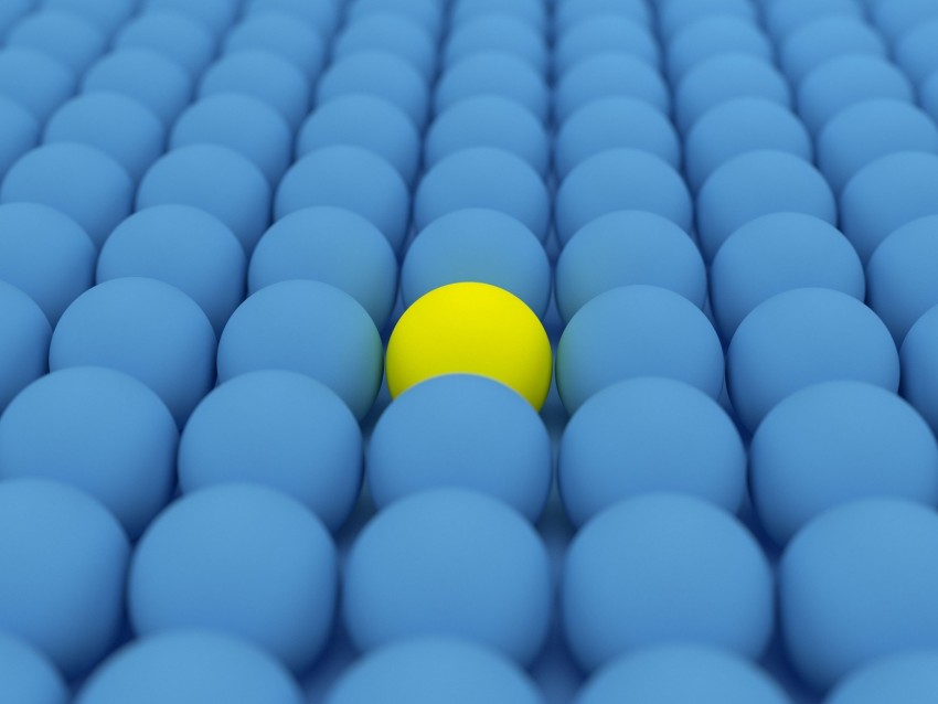 balls, spheres, 3d, yellow, blue