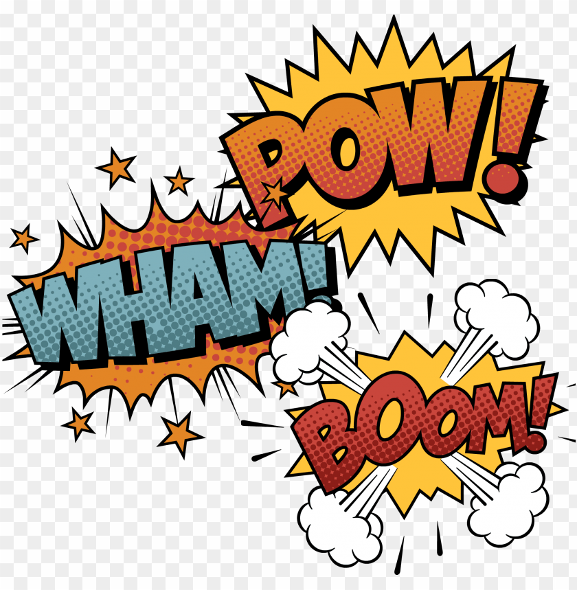 bam pow zang comics comic book sound effects boom PNG transparent with Clear Background ID 197670