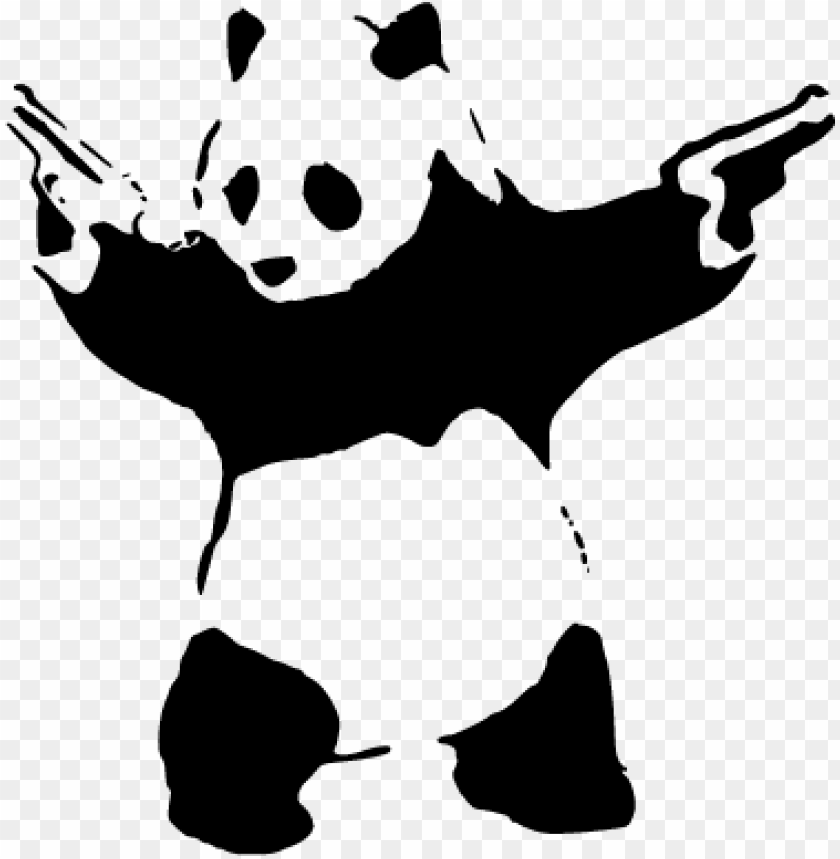 Banksy Panda Laptop Sticker Pochoire Street Art A Imprimer Png Image With Transparent Background Toppng
