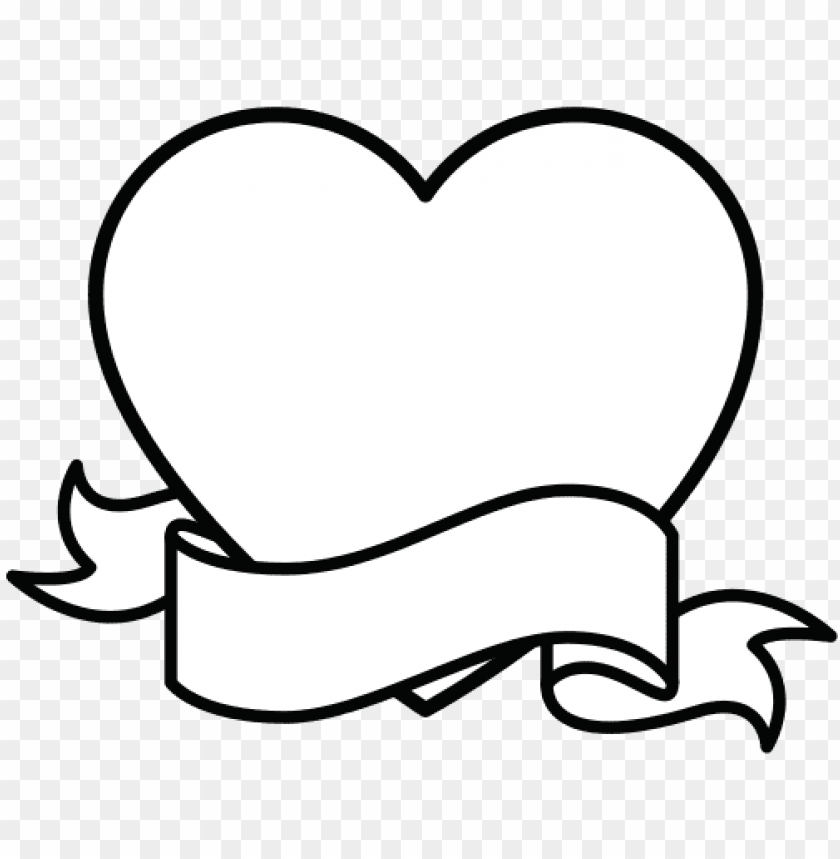 banner black and white banners drawing heart icon png - Free PNG Images ID 124864