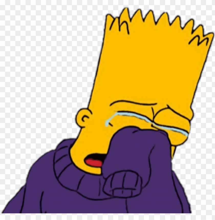 free PNG bart lossimpson sad lagrimas sticker llorar triste - bart simpson crying PNG image with transparent background PNG images transparent