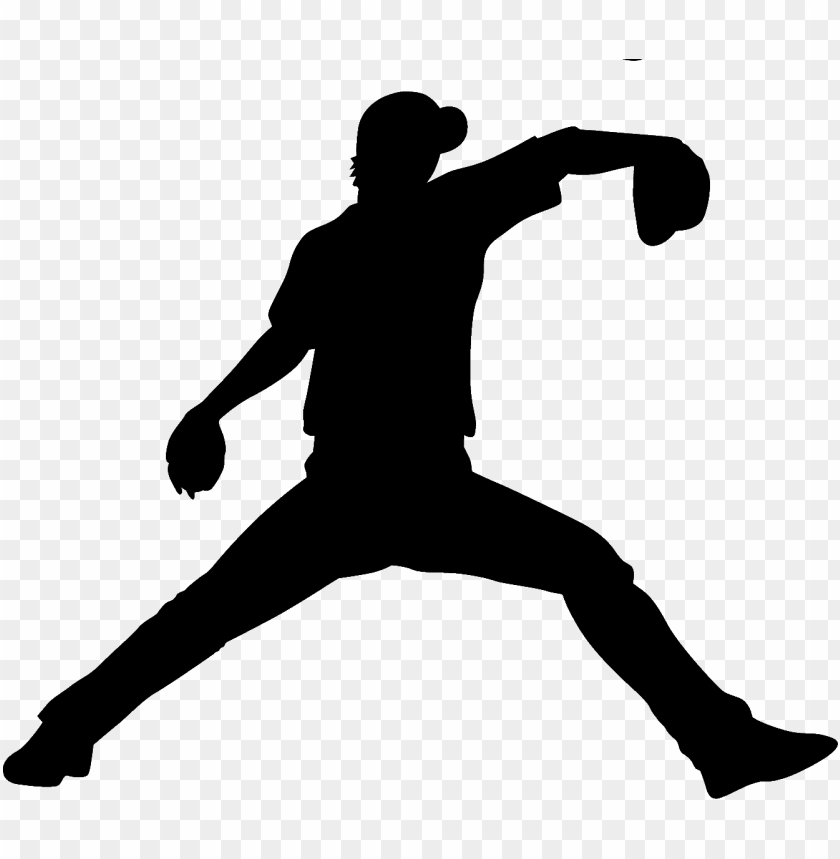 싅CXguVGbg sb`Ov ̃t[f baseball player silhouette - baseball pitcher  silhouette PNG image with transparent background | TOPpng